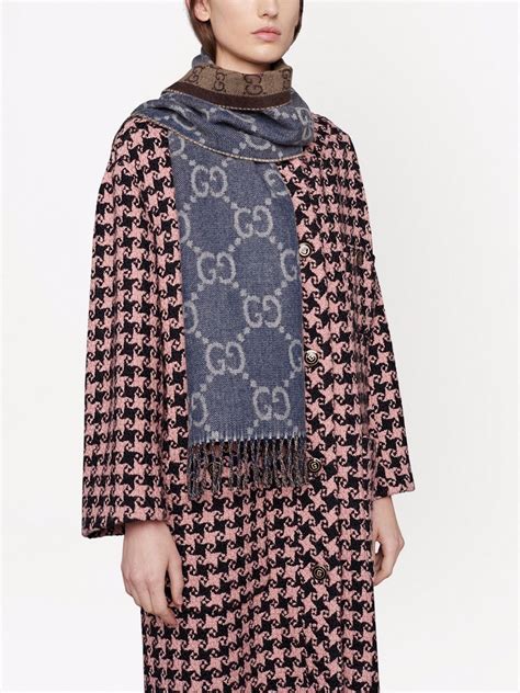 gucci gg jacquard knit scarf|Gucci wool scarf sale.